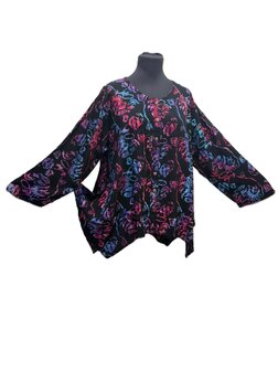 Blouse wizard batik fuchsia blauw