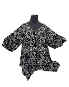 Blouse wizard batik zwart wit