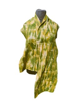 Zijde wol sjaal - groen wasabi 