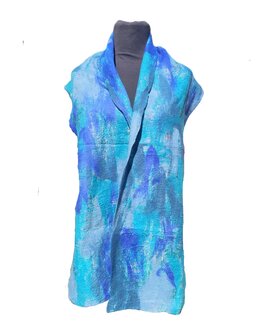 Zijde wol sjaal - turquoise