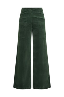 Triangle broek brede rib flessen groen