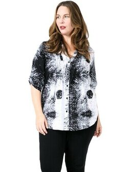 Blouse Forza zwart wit vulkaan