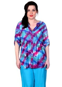 Blouse Forza turquoise paars lime