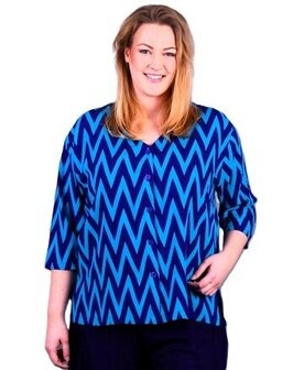 Blouse Denver blauw zigzag