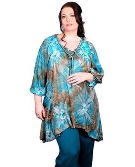 Blouse Dakota turquoise goud