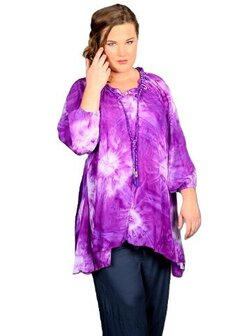 Blouse Dakota paars wit