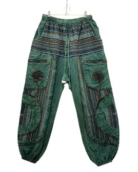 Broek katoen groen ikat