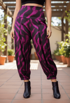 Broek Lia zwart - fuchsia