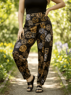 Broek Lia geel lila