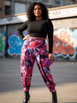 Broek Lia paars aubergine