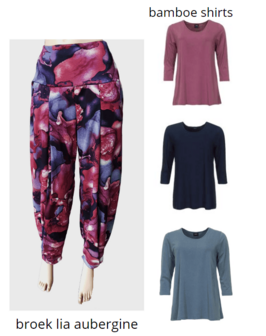 Broek Lia paars aubergine