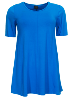 A-lijn shirt korte mouw turquoise blauw
