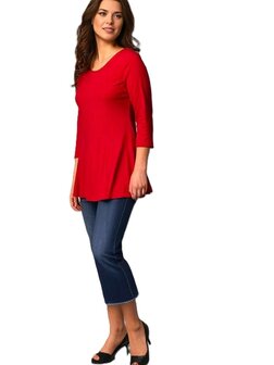 A-lijn shirt 3/4 mouw vuur rood