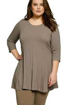 A-lijn shirt 3/4 mouw taupe