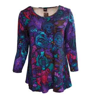 A-lijn shirt lange mouw print paars