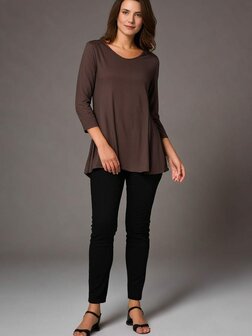 A-lijn shirt 3/4 mouw bruin