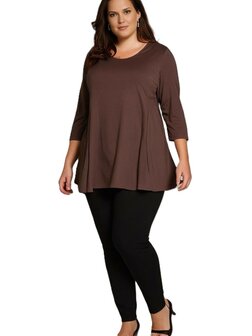 A-lijn shirt 3/4 mouw bruin