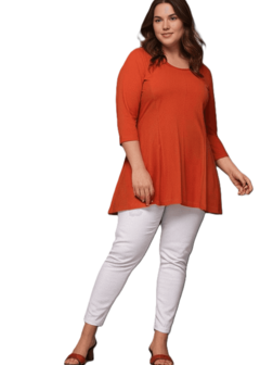 A-lijn shirt 3/4 mouw oranje