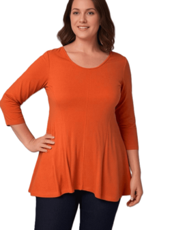 A-lijn shirt 3/4 mouw oranje