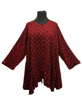Blouse b148 batik rood stip