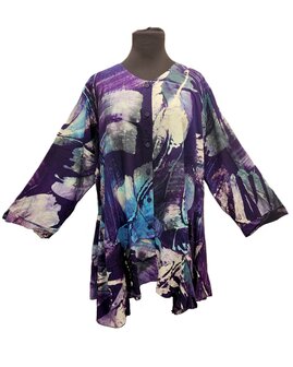 Blouse b148 batik paars blauw wit