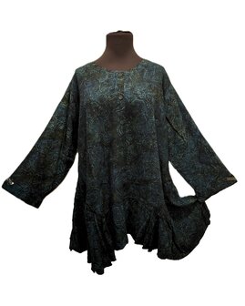 Blouse b148 batik donker blauw groen