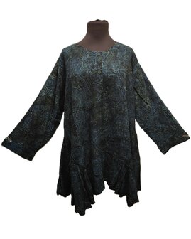 Blouse b148 batik donker blauw groen