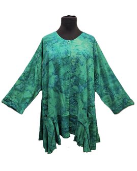 Blouse b148 batik licht blauw groen