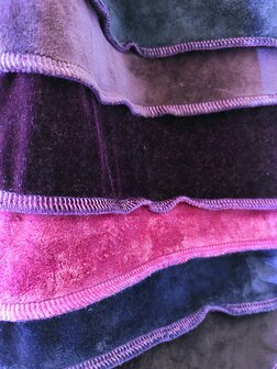 fluwelen sjaal fuchsia, roze, paars, zwart - Liz 