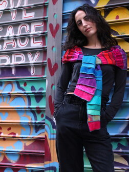 Warme sjaal - regenboog - Liz