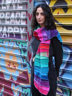 Warme sjaal - regenboog - Liz