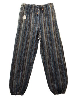 Broek Hennep streep blauw zand