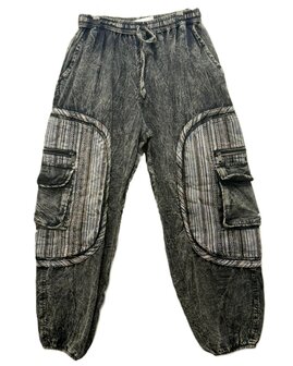 Broek katoen ikat zwart