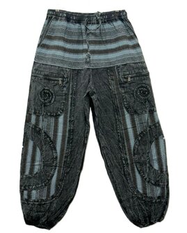 Broek katoen pas ikat licht blauw 