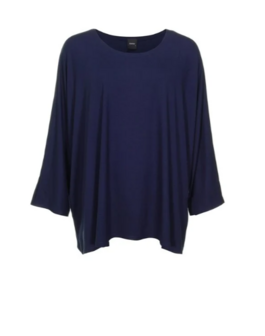 Wijd shirt Mery lang lm navi 
