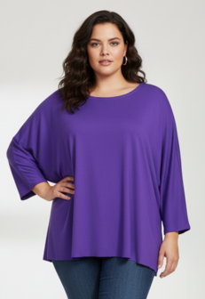 Wijd shirt Mery lang lm paars