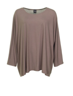 Wijd shirt Mery lang lm taupe