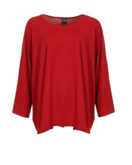 Wijd shirt Mery lang lm rood
