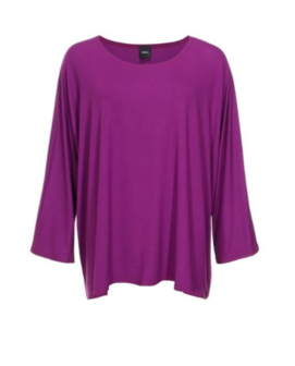 Wijd shirt Mery lang lm donker fuchsia