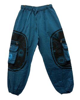 Broek katoen zon petrol