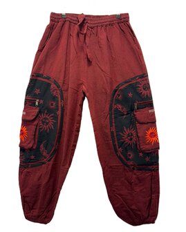 Broek katoen zon bordeaux rood