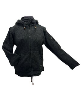 Wollen vest donkergrijs/zwart