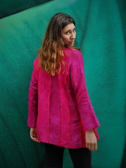 Linnen jasje golven rood - Liz