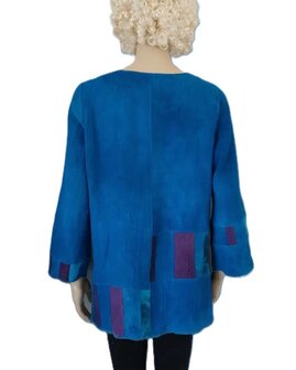 Linnen jasje patch blauw - Liz