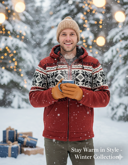 Wollen vest antraciet blauw oranje
