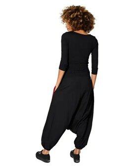 Harembroek katoen rood zwart