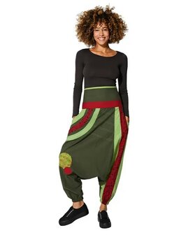 Harembroek katoen army rood