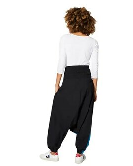 Harembroek katoen zwart blauw