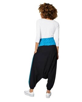Harembroek katoen blauw zwart