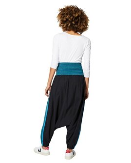 Harembroek katoen zwart blauw lime